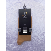 Classic effen heren sok katoen donker beige