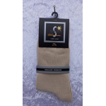 Classic effen heren sok katoen licht beige